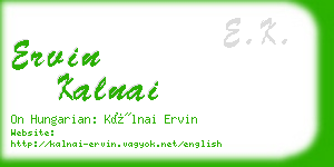 ervin kalnai business card